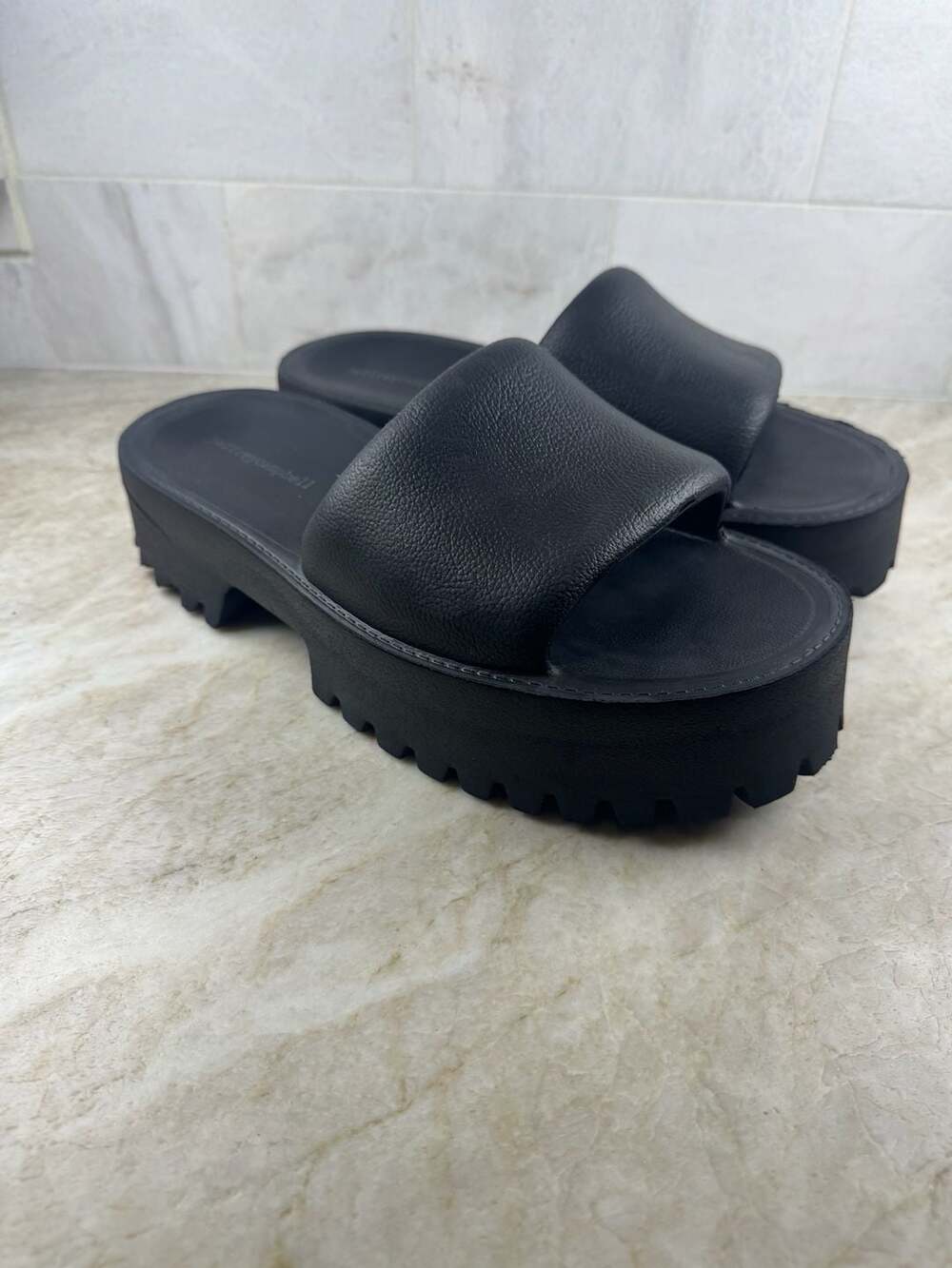 Jeffrey Campbell Summertime Platform Slide Sandals Black Lug Sole Women’s 11 - Picture 14 of 14